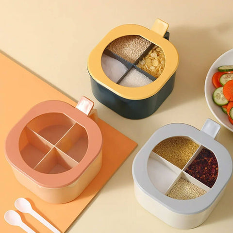 4 Partition Spices Storage Box