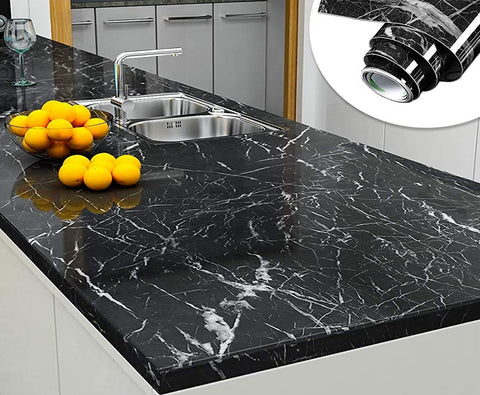 3D Black Marble Self Adhesive Sheet Pack of 03