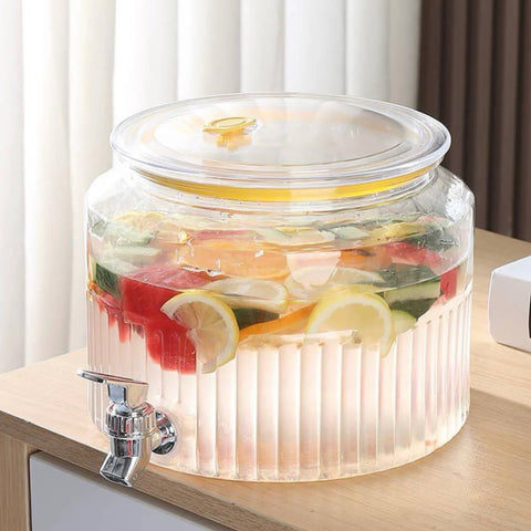 Premium Acrylic Round Beverage Dispenser with Tap