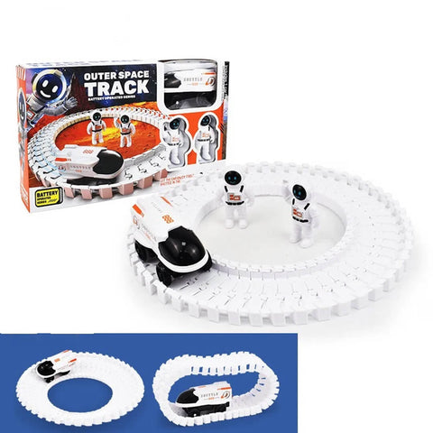 Space Rail Track Car Train With Astronaut