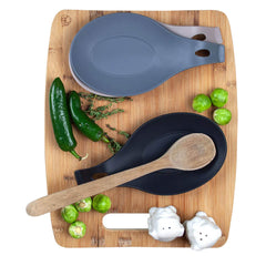 2 Pcs Silicone Food Grade Spoon Rest Set