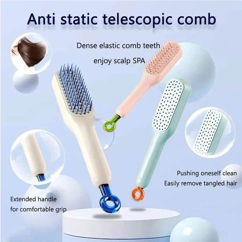 Self Cleaning Hair Brush for All Hair Types