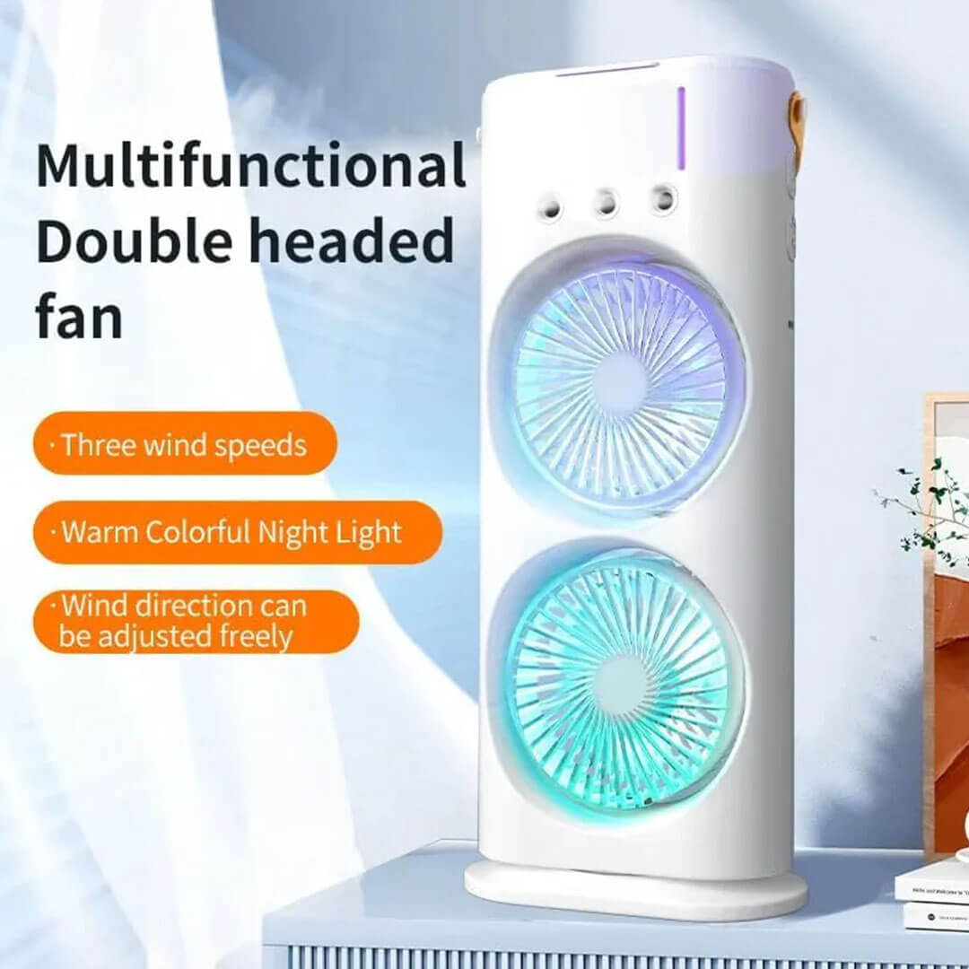Double Headed Rechargeable Mist Fan