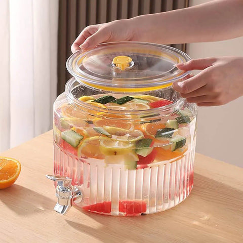 Premium Acrylic Round Beverage Dispenser with Tap