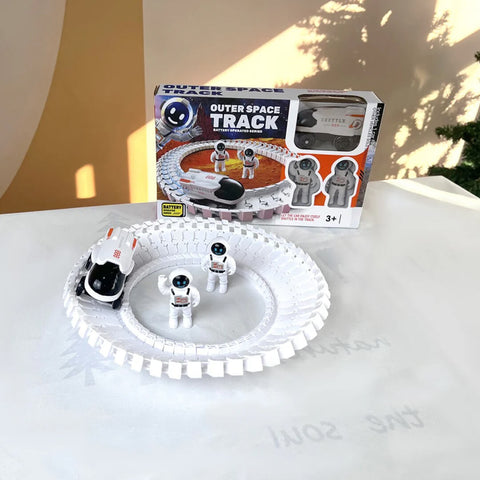 Space Rail Track Car Train With Astronaut