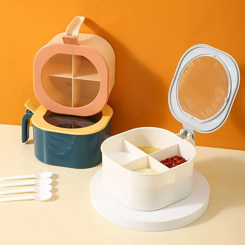 4 Partition Spices Storage Box