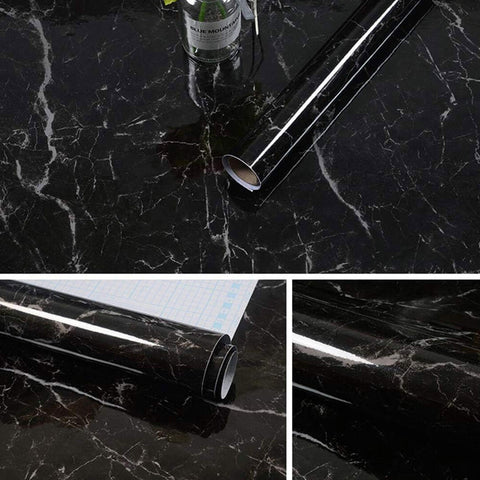 3D Black Marble Self Adhesive Sheet Pack of 2