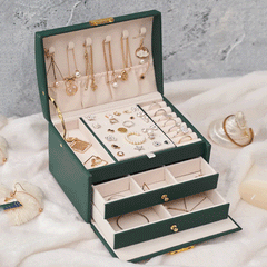 3 Layer Leather Jewellery Organizer