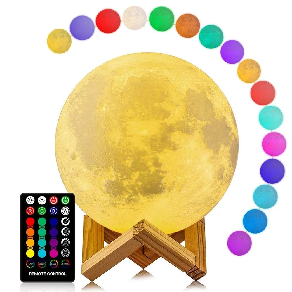 16 Colours 3D Moon Night Lamp
