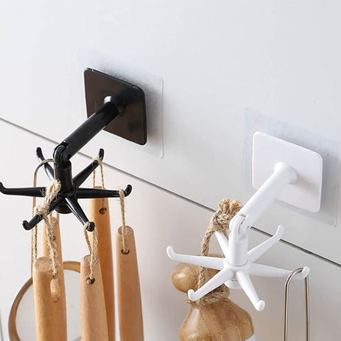 FlexHooks 6-Claw Rotating Storage Hooks ( Pack Of 02 )