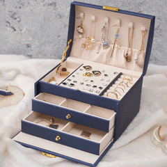3 Layer Leather Jewellery Organizer