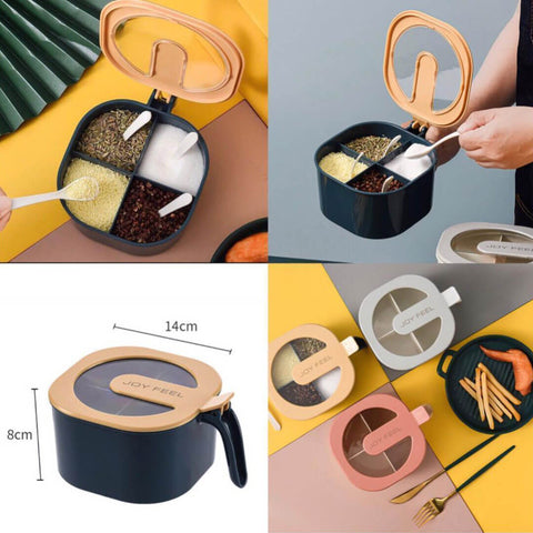 4 Partition Spices Storage Box