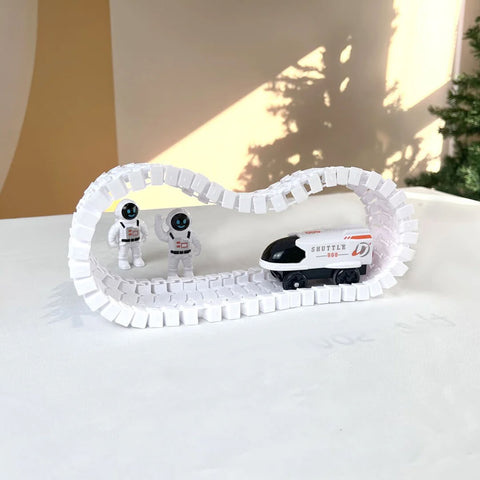 Space Rail Track Car Train With Astronaut