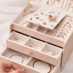 3 Layer Leather Jewellery Organizer