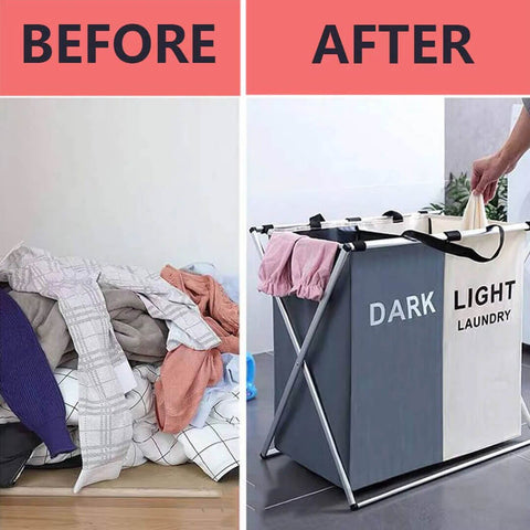 Foldable Dual & Triple Section Laundry Basket