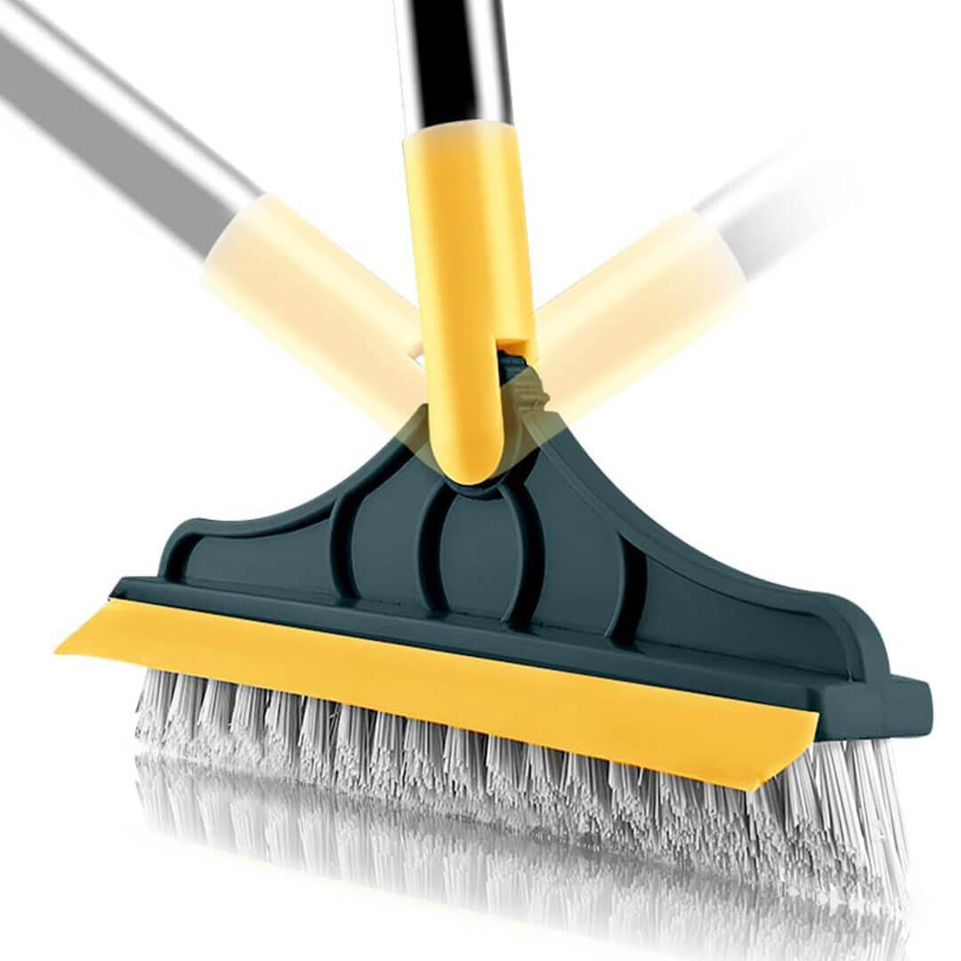 2 In 1 Cleaning Scrub Brush With Long Handle Adjustable V-Shaped