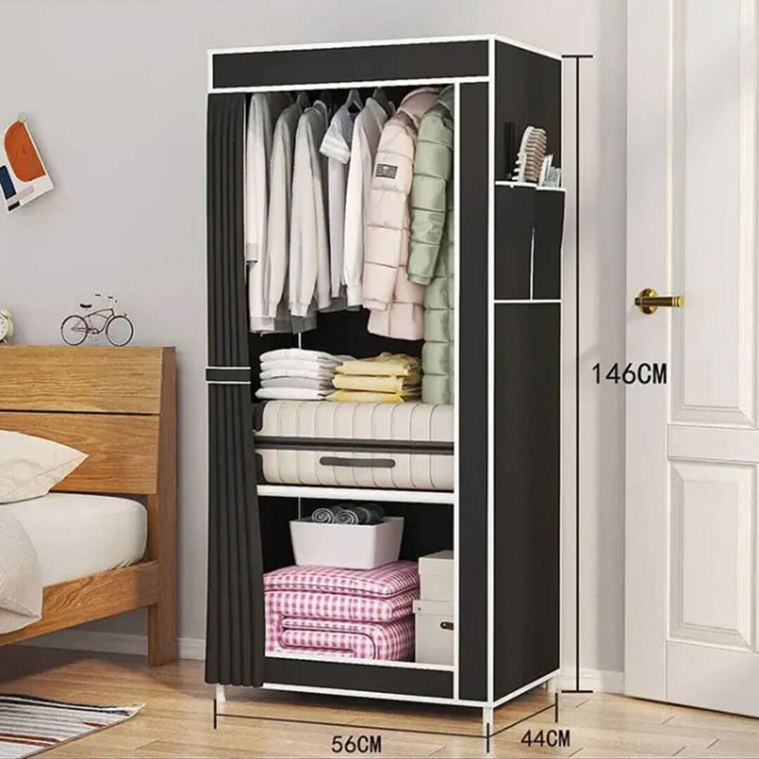Wardrobe Hanging Shelf & Dustproof Storage Cabinet