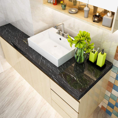 3D Black Marble Self Adhesive Sheet Pack of 2