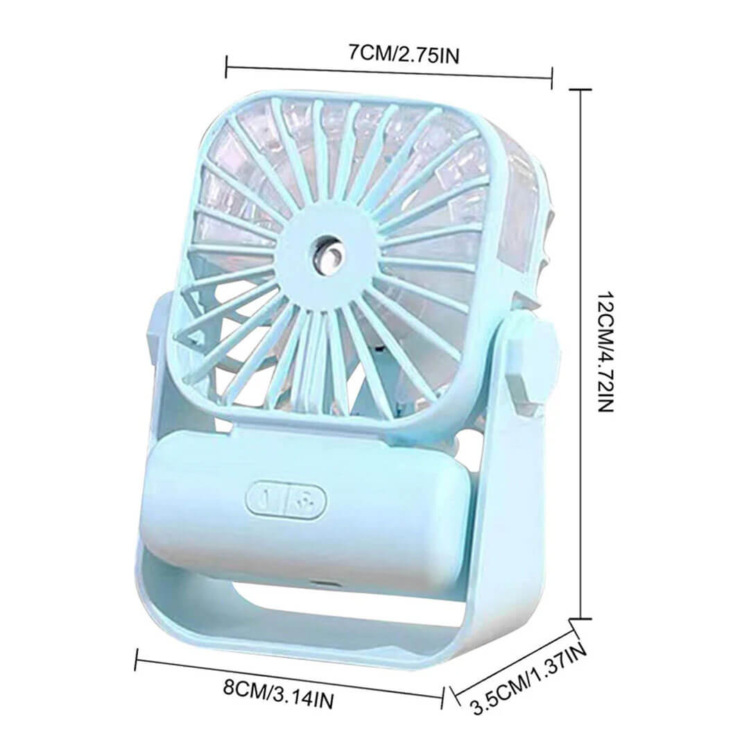 USB Desk Fan With Spray Rechargeable