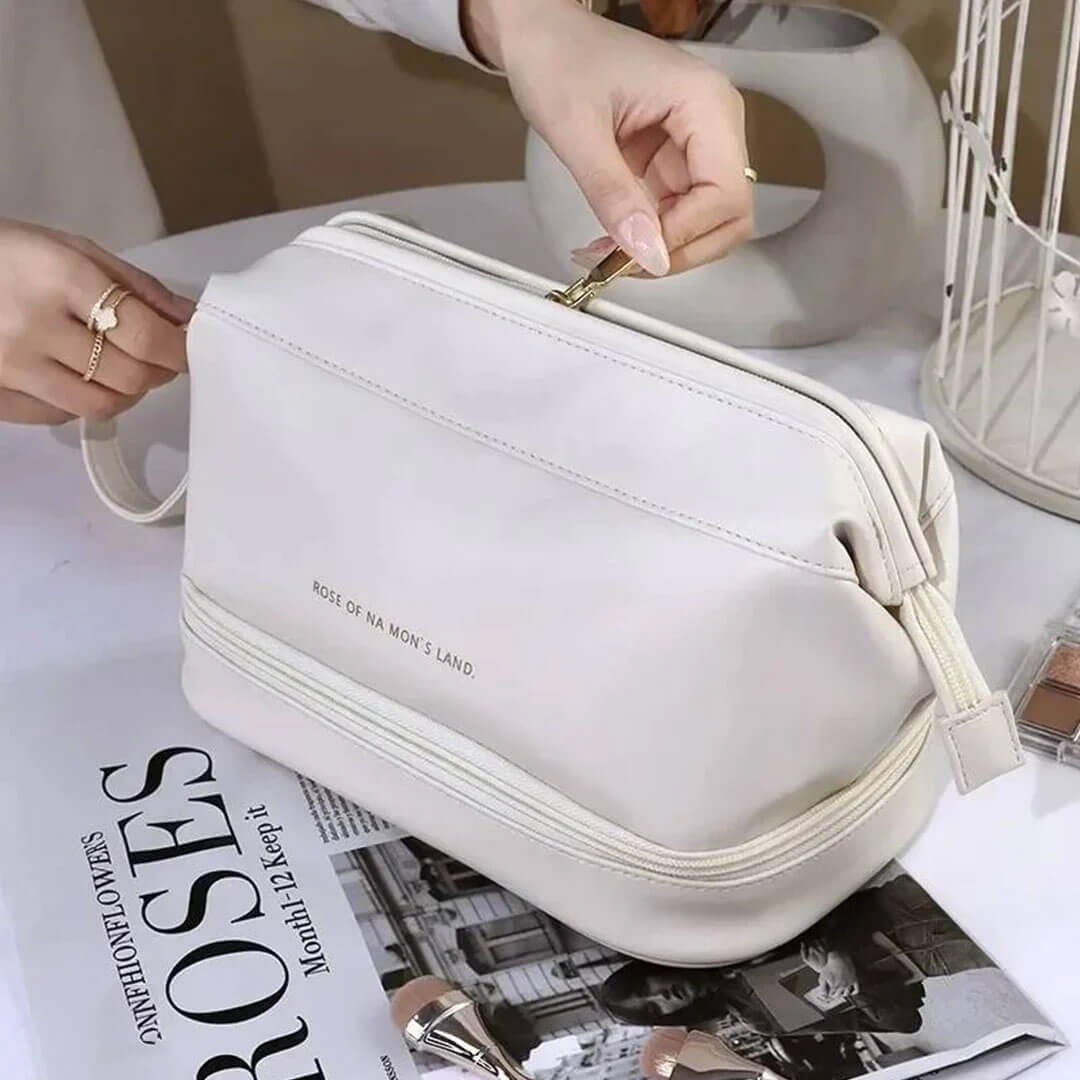 Large Capacity Double Zipper Cosmetic Bag