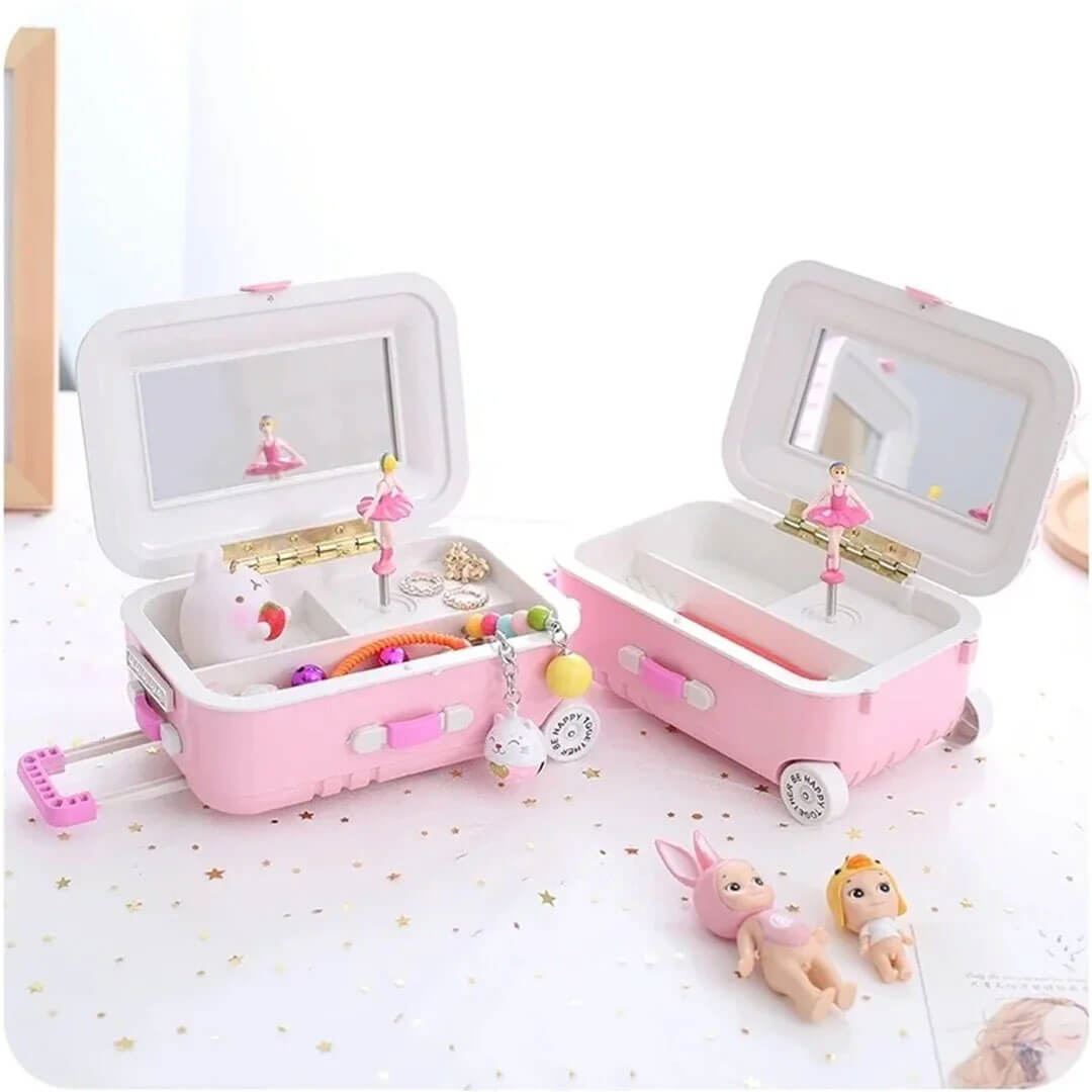 Mini Musical Suitcase Jewelry Box