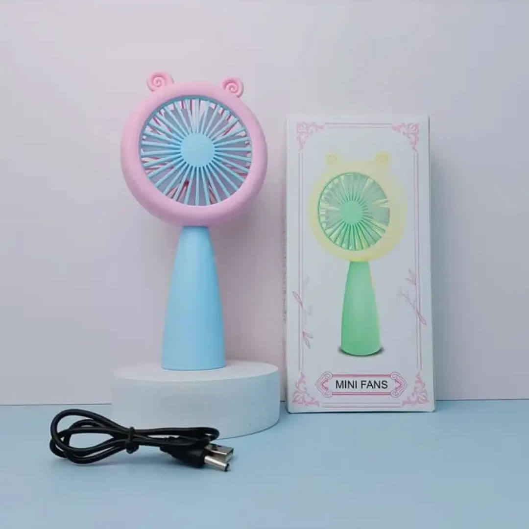 Rechargeable Mini Handheld Fan With Light