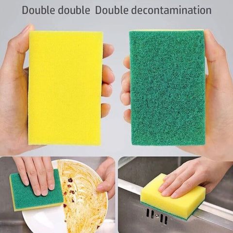 6-Pack Dual-Sided Dishwashing Sponge