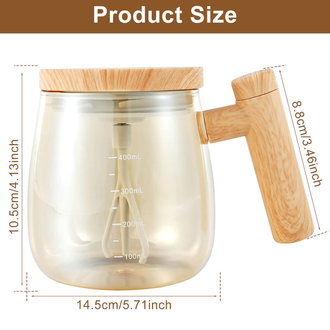Self Stirring Borosilicate Glass Cup