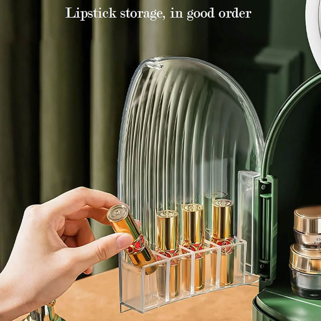 Luxury large Capacity Inside Led Mirror Cosmetic Organizer