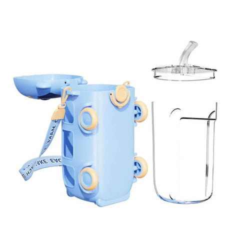 LUSQI Kids Bus Shaped Drinking Sipper Bottle 500ml