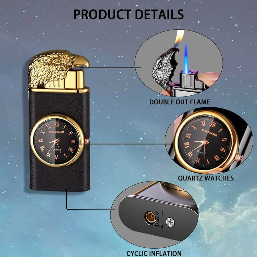 Eagle Head Double Flame Lighter Metal Torch Design