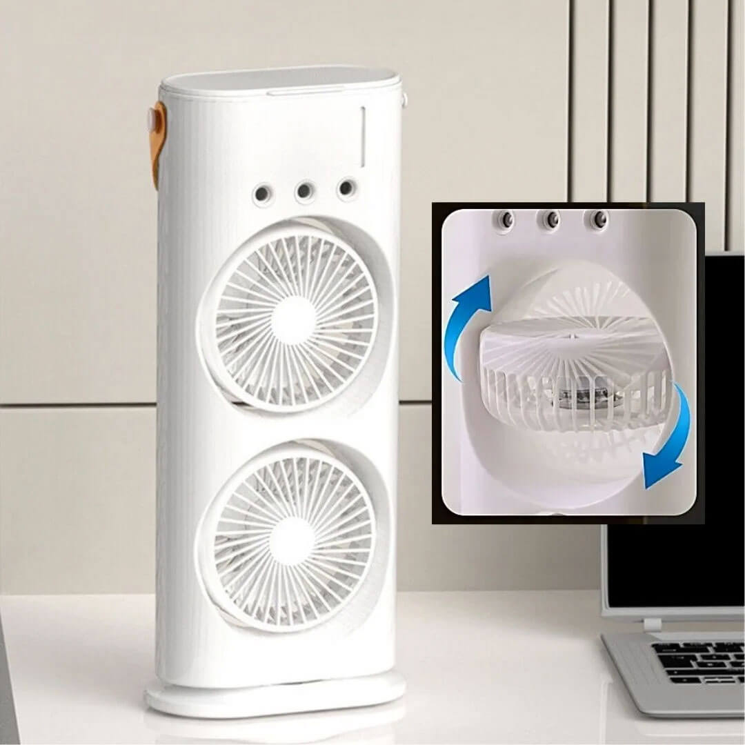 Double Headed Rechargeable Mist Fan