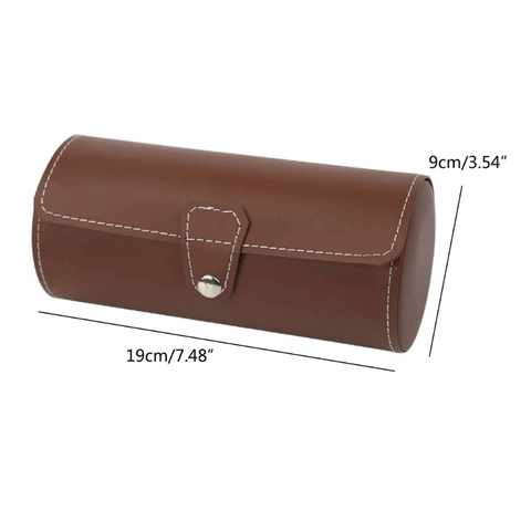 3 Slot Travel Watch Box PU Leather Case Organizer