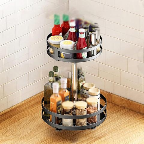 360° Rotating Storage Rack Organizer Round