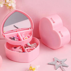 Double Layer Jewelry Storage Box With Mirror