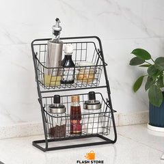 2 Tier Iron Storage Basket