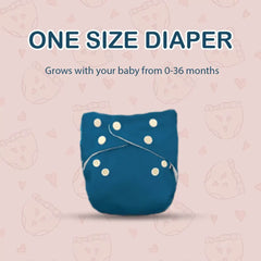 Kids Free Size Reusable Cloth Diaper + Insert (0-36 Month)