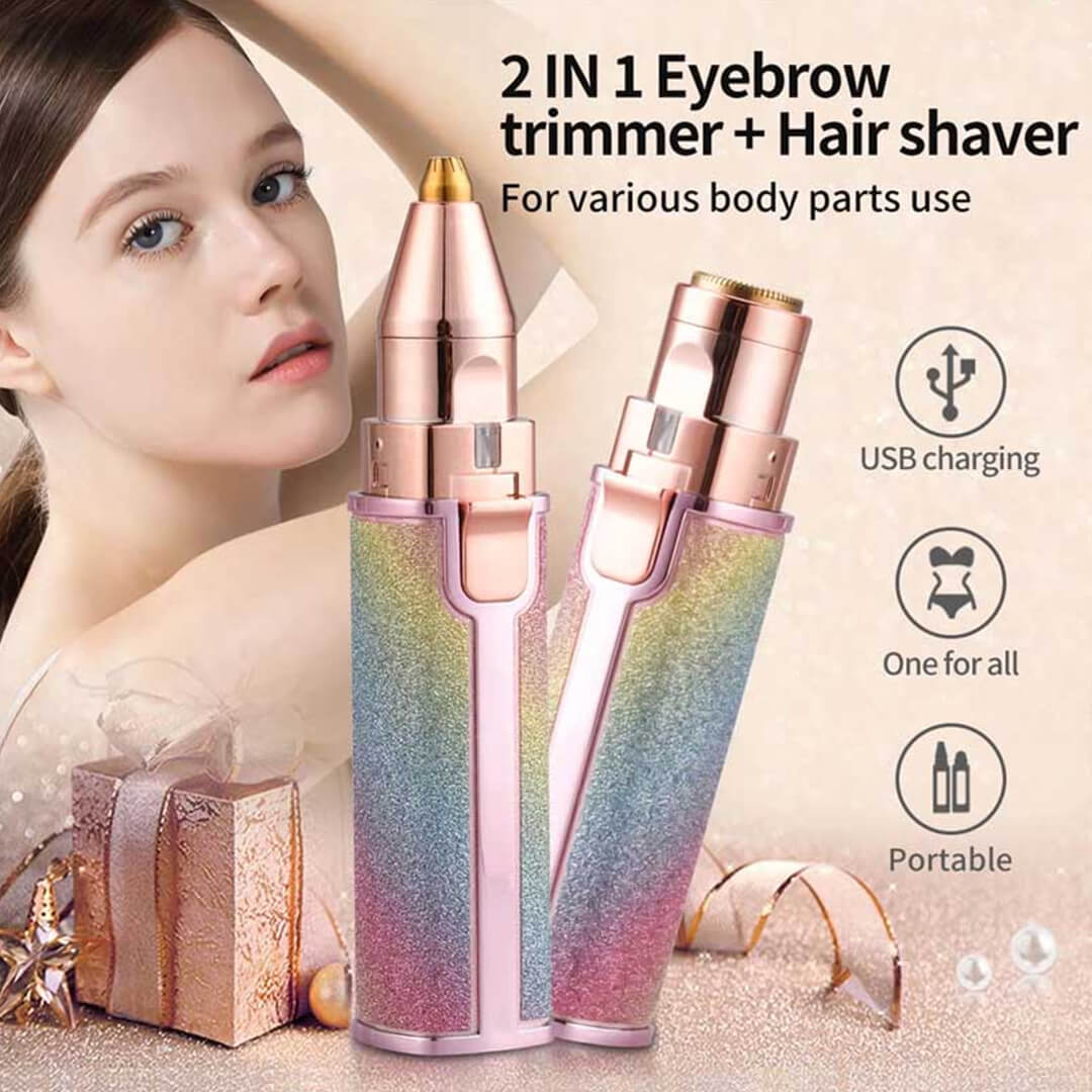 Facial Beauty - 2 In 1 Eyebrow Trimmer + Body Facial Hair Remover