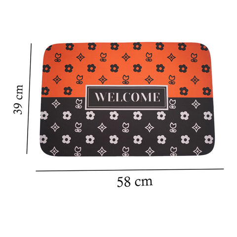 Floral Bath Mat Water Absorbent Non-Slip-E