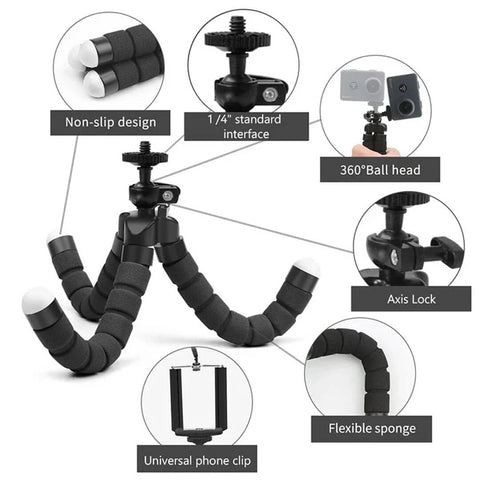Curveable Adjustable & Flexible Tripod Stand With Mobile Holder