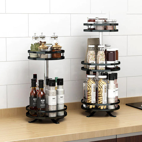 360° Rotating Storage Rack Organizer Round