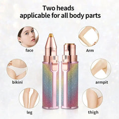 Facial Beauty - 2 In 1 Eyebrow Trimmer + Body Facial Hair Remover