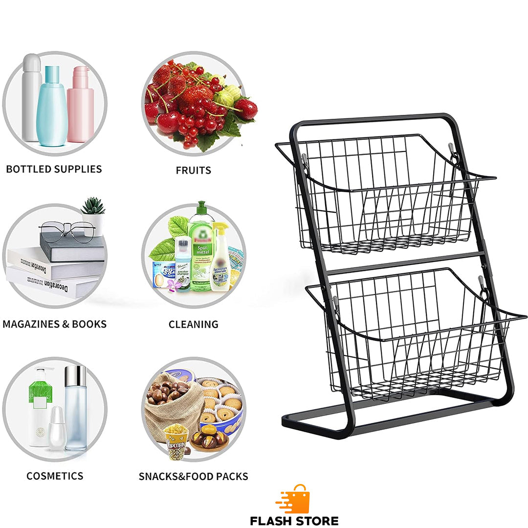2 Tier Iron Storage Basket