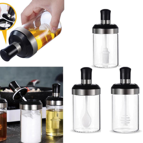 250ml Kitchen Condiment Jar With Oil Brush