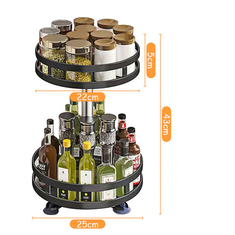 360° Rotating Storage Rack Organizer Round