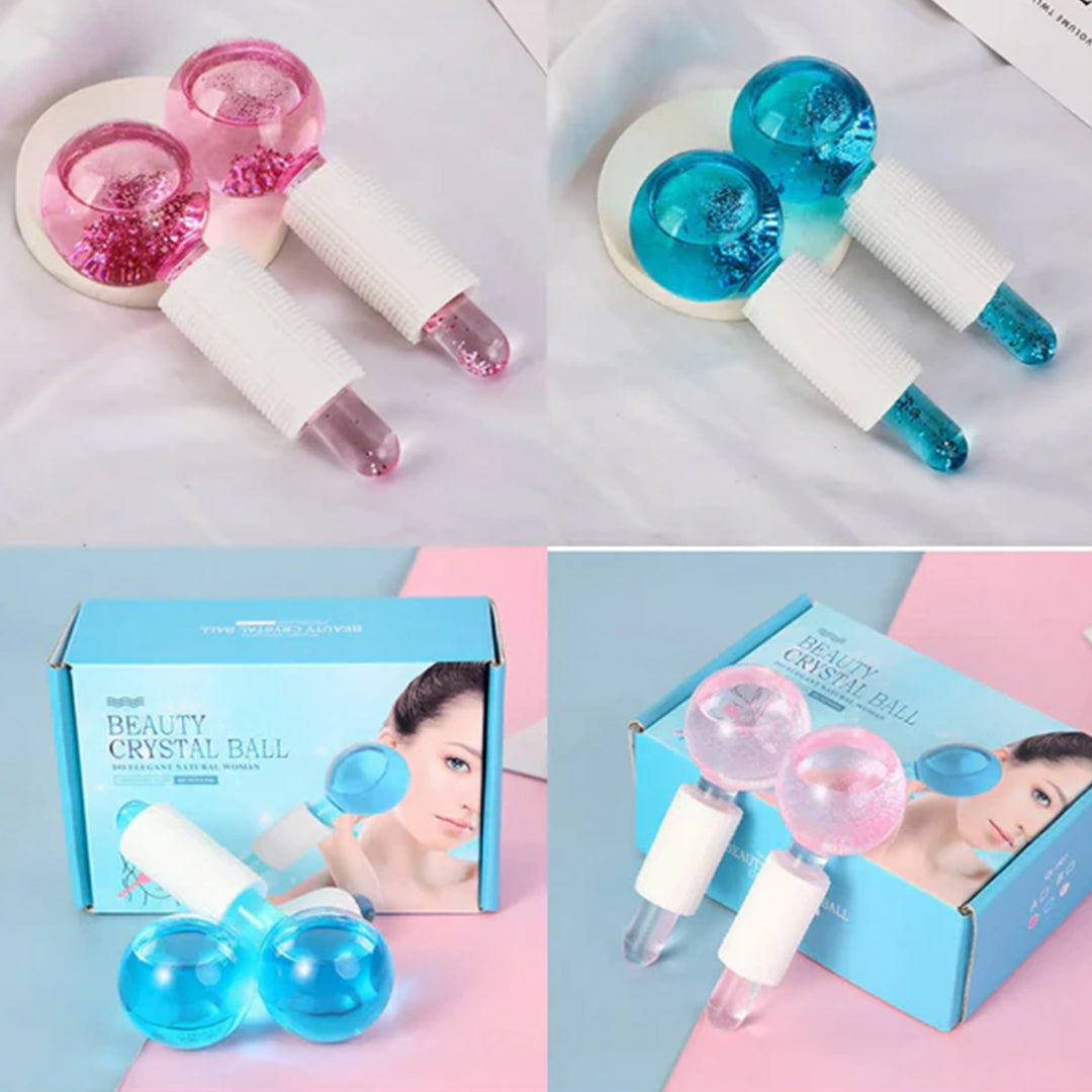 2 Pcs Crystal Ice Hockey Massaging Globes Set