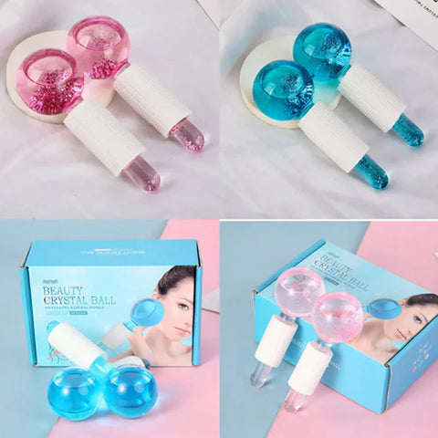 2 Pcs Crystal Ice Hockey Massaging Globes Set