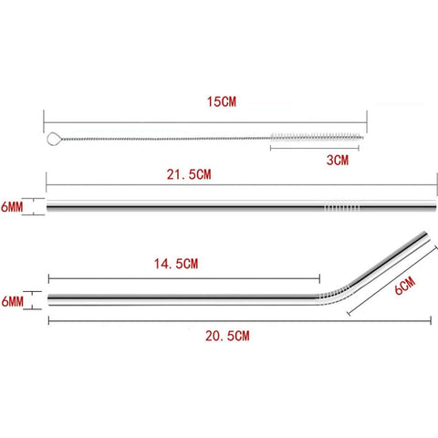 5 Pcs Steel Straws Set Reusable