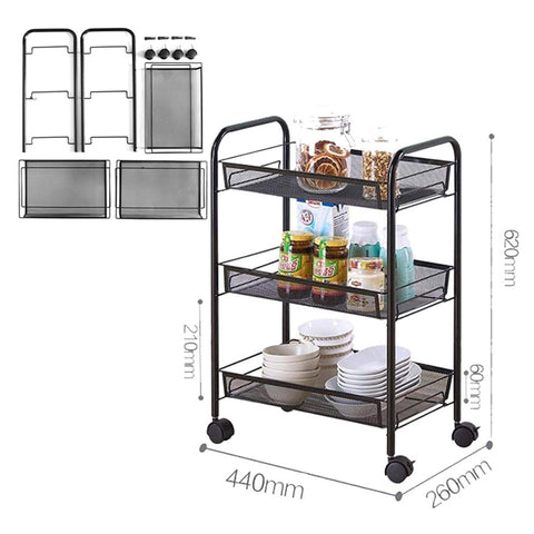 3 Tier Trolley Storage Rack