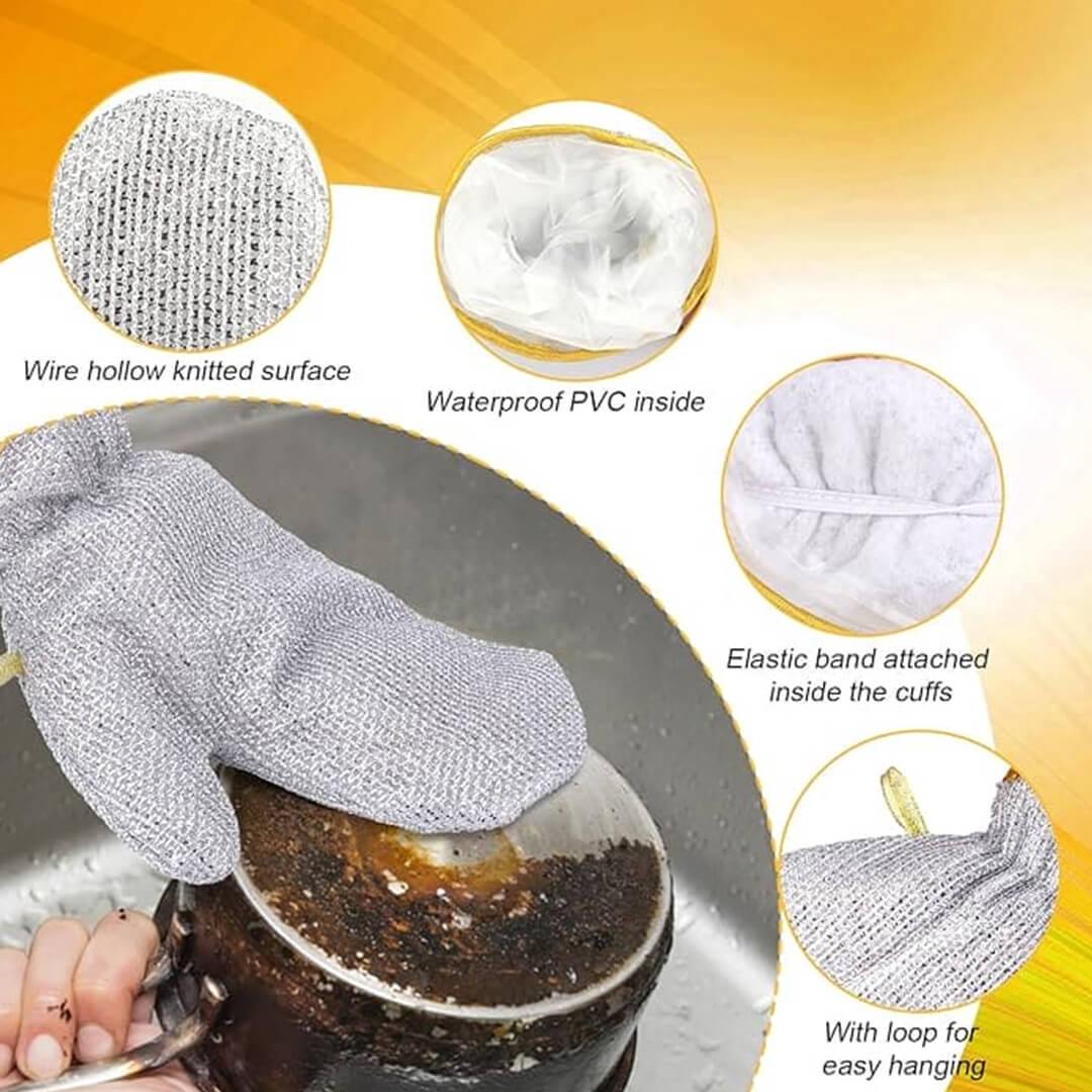 Steel Wire Dishwashing Gloves (Pair)
